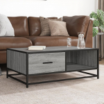 Diivanilaud, hall sonoma tamm, 90x57x35cm, tehispuit ja metall