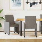 Ratastega S&ouml;&ouml;gi-toolid ratastega 2 tk Helehall 57 x 66 x 94 cm
