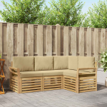 Diivanikomplektid 4 pcs Valge ja Beez 190 x 130,5 x 73 cm