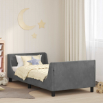 Laste voodiraam peatoega peaga Tumehall 80 x 200 cm Samet
