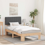 Voodiraam Pehme Peatoega peaga Tumehall 100 x 200 cm Tahke m&auml;nd
