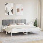 Voodiraam Pehme Peatoega Helehall 200 x 200 cm Tahke m&auml;nd