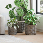 Istutuskorv ladustamisega 3 tk hall kubu rattan