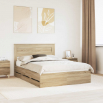 Voodiraam sahtliga peaga sonoma tamm 150 x 200 cm inseneripuit