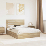 Laos voodi peaga sahtliga Sonoma tamm 160 x 200 cm Tehispuit