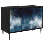 Telerikapp RAALTE 69 x 33 x 50,5 cm Must tamm Tehispuit