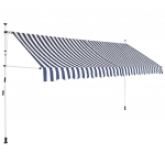 Kokkupandav varikatus, sinise-valgetriibuline, 350 cm