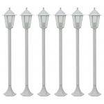 Aialaternad, 6 tk, e27 110 cm, alumiinium, valge
