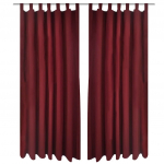 Aasadega mikrosatiinist kardinad 2 tk 140 x 175 cm bordoopunane