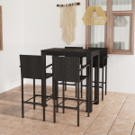 5-osaline aiabaari komplekt k&auml;etugedega, pol&uuml;rotang, must