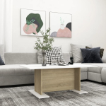 Diivanilaud,valge ja sonoma tamm 103,5x60x40cm puitlaastplaat
