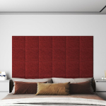 Seinapaneelid 12 tk, veinipunane, 30 x 30 cm, kangas, 1,08 m&sup2;