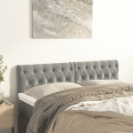 Voodipeatsid, helehall, 160x7x78/88 cm, samet