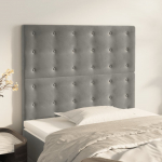 Voodipeatsid 2 tk, helehall, 90x5x78/88 cm, samet