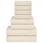 8-osaline r&auml;tikute komplekt, kreemjas, 360 gsm 100% puuvill
