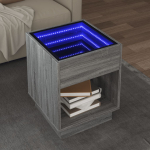 Diivanilaud LED-tuledega, hall sonoma tamm, 40x40x50cm