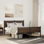 Metallist voodiraam ilma madratsita pruun tamm 140x200 cm