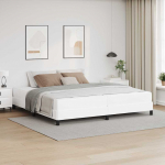 Voodiraam madratsiga PUHAS VALGE 200 x 200 cm kangas
