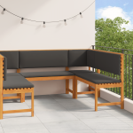 5-osaline aia pinkide komplekt patjadega kindlatest puust akaatsia