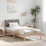 Voodiraam peatsiga Pruun ja taupe 75 x 190 cm M&auml;nnipuit