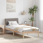 Voodiraam peatsiga Pruun ja taupe 75 x 190 cm M&auml;nnipuit