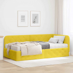 Nurga voodiraam Kollane 90 x 200 cm Samet