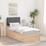 Voodiraam Pehme Peatoega peaga Tumehall 75 x 190 cm Tahke m&auml;nd