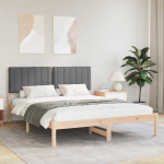 Voodiraam Pehme Peatoega Tumehall 150 x 200 cm Tahke m&auml;nd