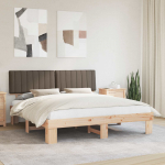 Voodiraam Pehme Peatoega Pruunikashall 180 x 200 cm Tahke m&auml;nd
