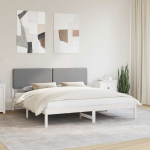 Voodiraam Pehme Peatoega peaga Helehall 200 x 200 cm Tahke m&auml;nd
