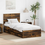 Voodiraam sahtliga suitsetatud tamm 100 x 200 cm inseneripuit