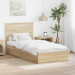 Laos voodi peaga sahtliga Sonoma tamm 90 x 190 cm Tehispuit