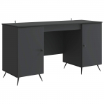 Laud riiuliga ladustamisega Must 142,5 x 50 x 75 cm Tehispuit