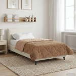 Talve tek Pruunikashall 155 x 200 cm Mikrokiud ja Teddy villa