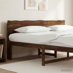 Naturaalse servaga voodipeats ROSTOCK tumepruun 180 cm