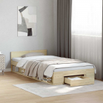 Voodiraam ladustamisega Sonoma tamm 80 x 200 cm Tehispuit