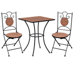 3-kohaline bistrookomplekt, keraamilised plaadid, terrakota