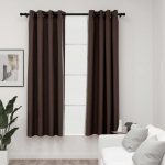 Linase v&auml;limusega pimendavad kardinad 2 tk pruunikas 140x175 cm