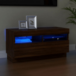 Telerikapp LED-tuledega, pruun tamm, 80 x 35 x 40 cm
