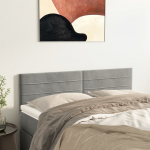 Voodipeatsid, helehall, 144x5x78/88 cm, samet