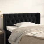 Voodipeats servadega, must, 93x16x78/88 cm, samet