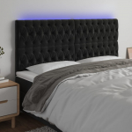 LED-voodipeats, must, 180x7x118/128 cm, samet
