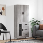 K&otilde;rge kapp, hall sonoma tamm, 69,5 x 34 x 180 cm, tehispuit