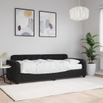 Diivanlvoodi madratsiga, must, 80x200 cm, samet