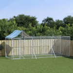 Katusega koeraaedik, h&otilde;bedane, 6x2x2,5 m, tsingitud teras