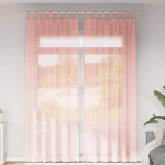 Aasadega voilee kardinad 2 tk, roosad, 140 x 260 cm