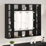 Peeglikapp peeglituledega must tamm 91 x 15 x 76,5 cm tehispuit