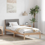 Voodiraam peatsiga Pruun ja taupe 80 x 200 cm M&auml;nnipuit