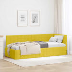 Nurga voodiraam peatsiga Kollane 80 cm x 200 cm Samet