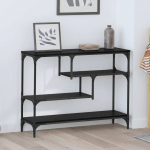 Konsoollaud riiuliga must tamm 100 x 30 x 75 cm tehispuit